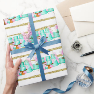 Cute Möhippa Bröllop-kakor i rutor Presentpapper