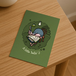 Cute Mole lite Hej skriver i Tecknaden Burrow Vykort