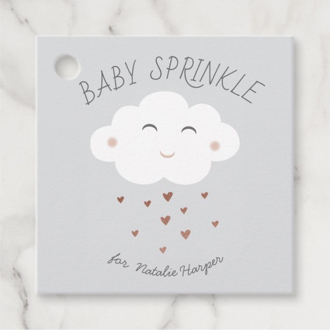 Cute Moln baby sprinkle Gåvor Etiketter (Framsida)