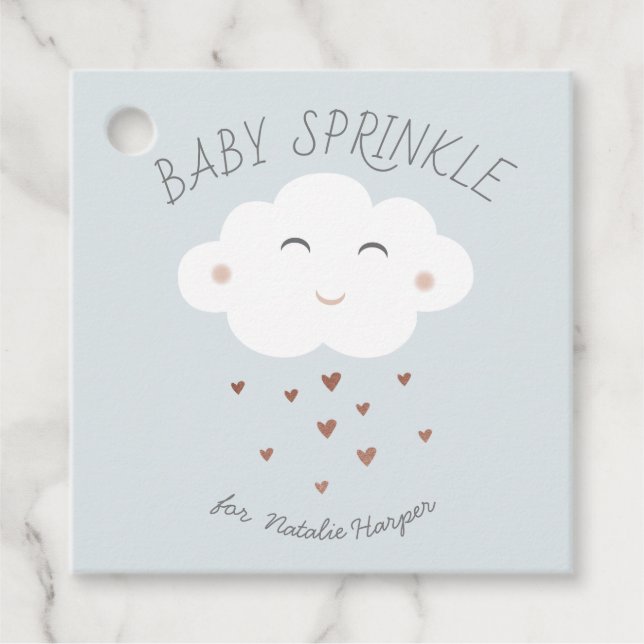 Cute Moln baby sprinkle Gåvor Etiketter (Framsida)