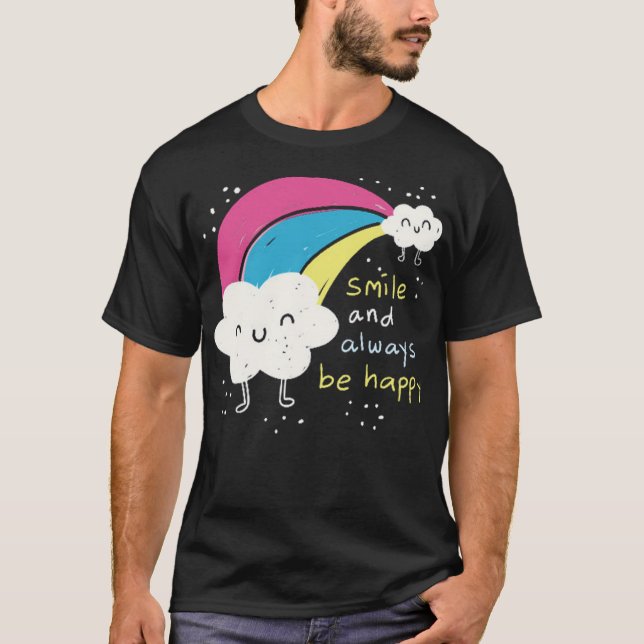 Cute-moln och regnbåge t shirt (Framsida)
