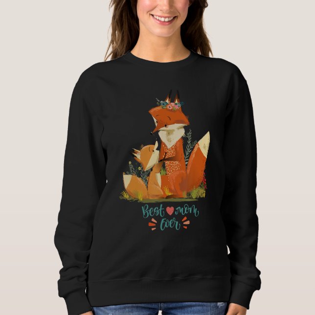 Cute mom fox with her kid, Happy Mother's Day T Shirt (Framsida)