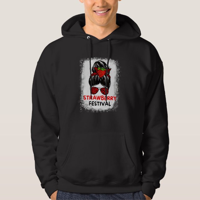 Cute Mom Girl Strawberries Festival Fruit Lovers M Hoodie (Framsida)