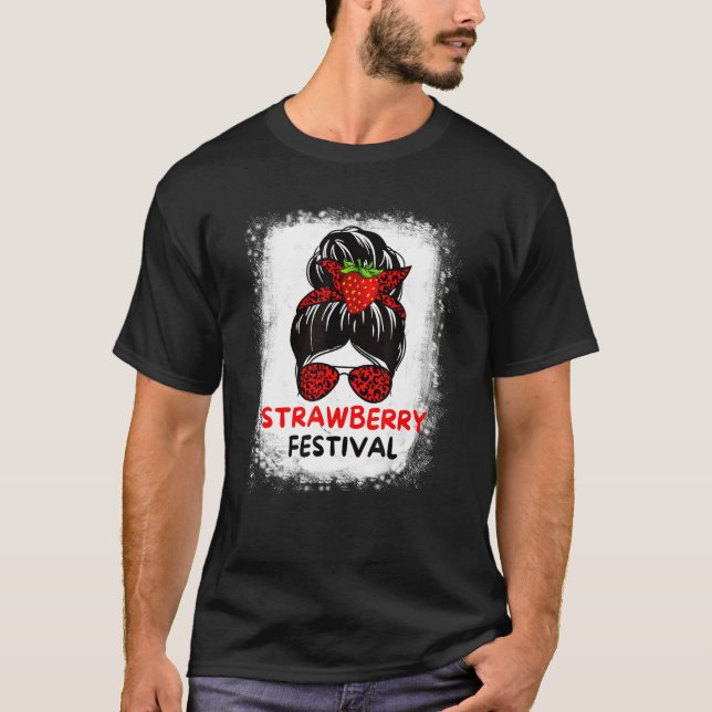 Cute Mom Girl Strawberries Festival Fruit Lovers M T Shirt (Framsida)