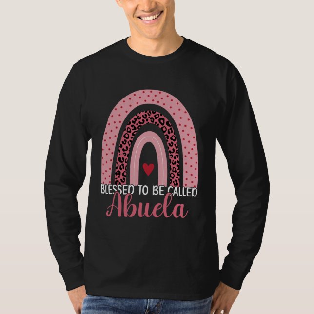 Cute Mom Grandma Blessed To Be Called Abuela Leopa T Shirt (Framsida)