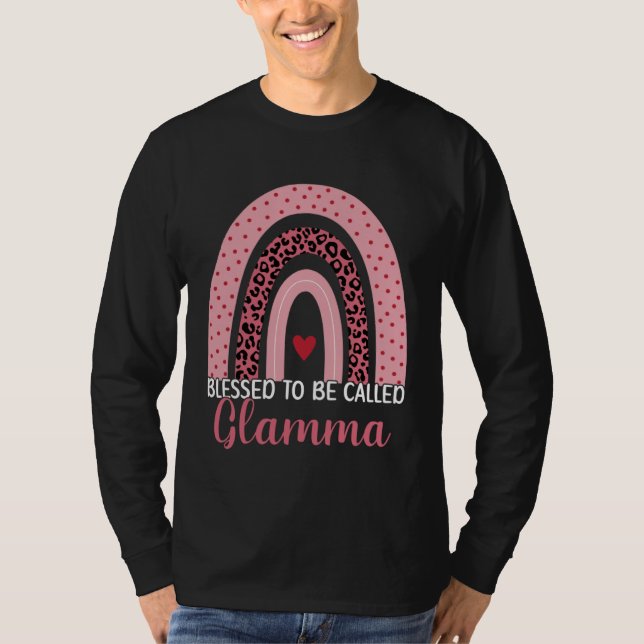 Cute Mom Grandma Blessed To Be Called Glamma Leopa T Shirt (Framsida)