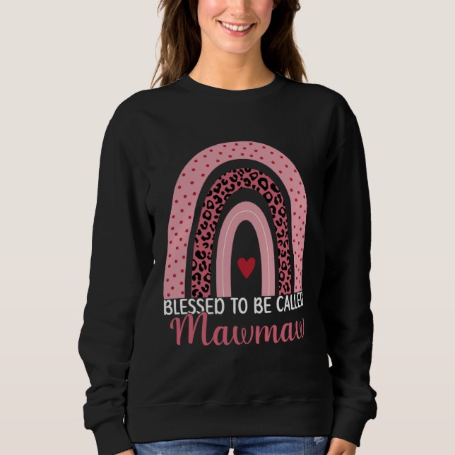 Cute Mom Grandma Blessed To Be Called Mawmaw Leopa T Shirt (Framsida)