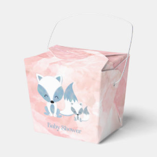 Cute Momma Fox och Baby Fox Baby Shower Presentaskar
