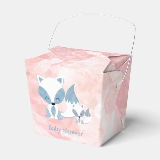 Cute Momma Fox och Baby Fox Baby Shower Presentaskar (Framsidan Sidan)
