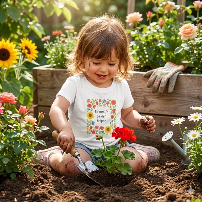 Cute Mommy's Garden Helper Floral  T Shirt (Making  happy memories in the garden.  This toddler tee is a adorable)