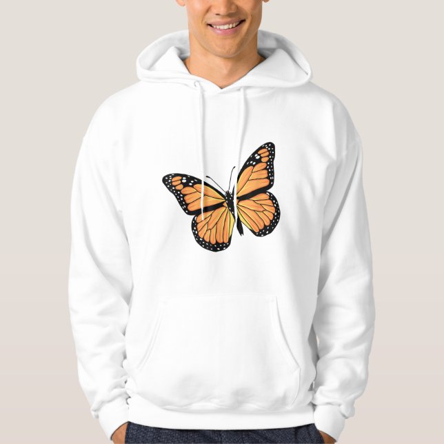 Cute Monarch Butterfly Art Manar Women Garden Butt Hoodie (Framsida)