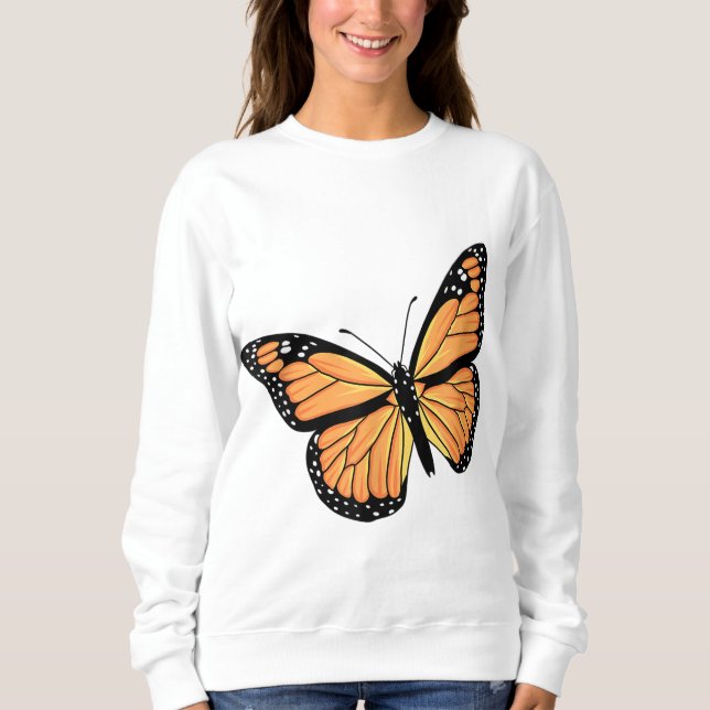 Cute Monarch Butterfly Art Manar Women Garden Butt T Shirt (Framsida)