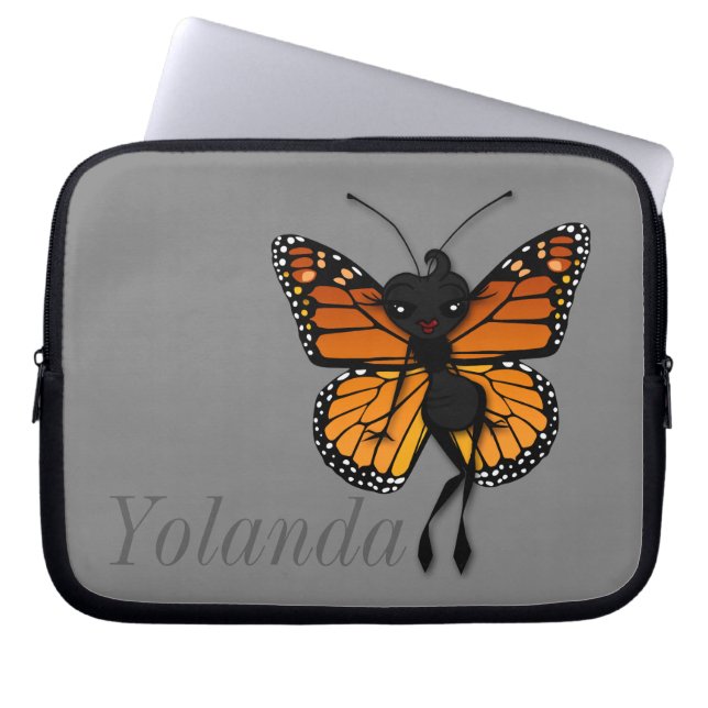 CUTE MONARCH BUTTERFLY LAPTOP SLEEVE (Framsidan)