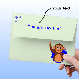 Cute Monkey 2:a födelsedag blå grönt