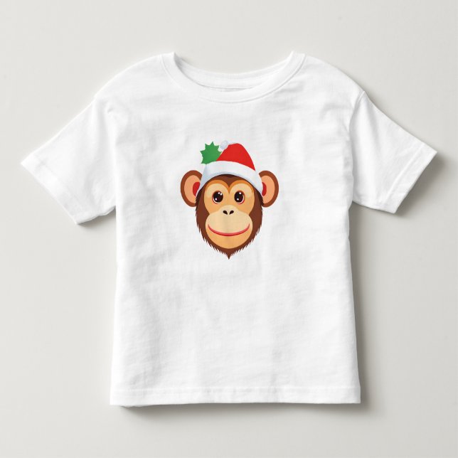 Cute Monkey ansikte Safari juldräkt T Shirt (Framsida)