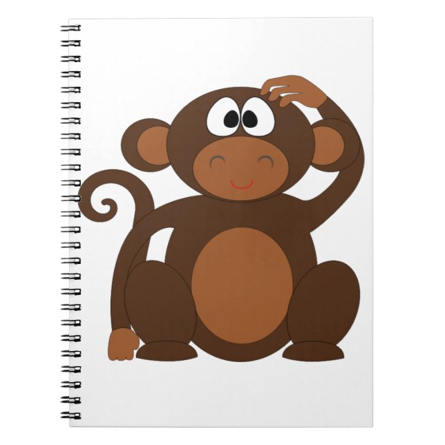 Cute Monkey Anteckningsbok Med Spiral (Framsidan)
