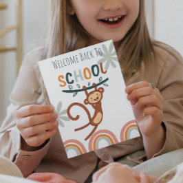 Cute Monkey Back to school Julkort