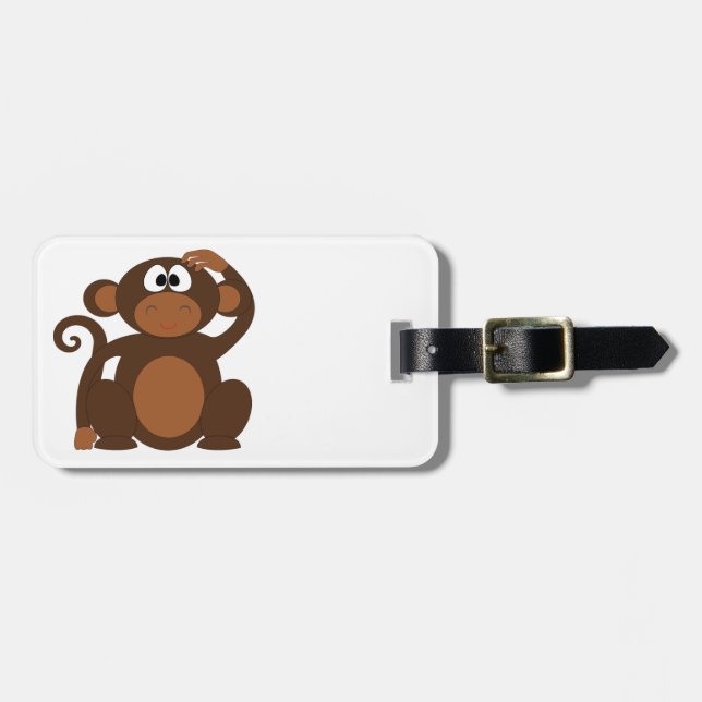 Cute Monkey Bagagebricka (Horisontell Framsida)