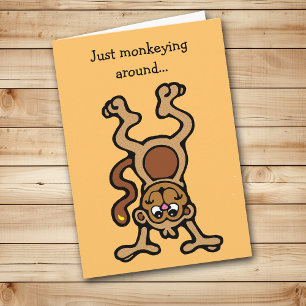 Cute Monkey-Barn-födelsedagskort Kort