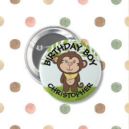 Cute Monkey Birthday Knapp