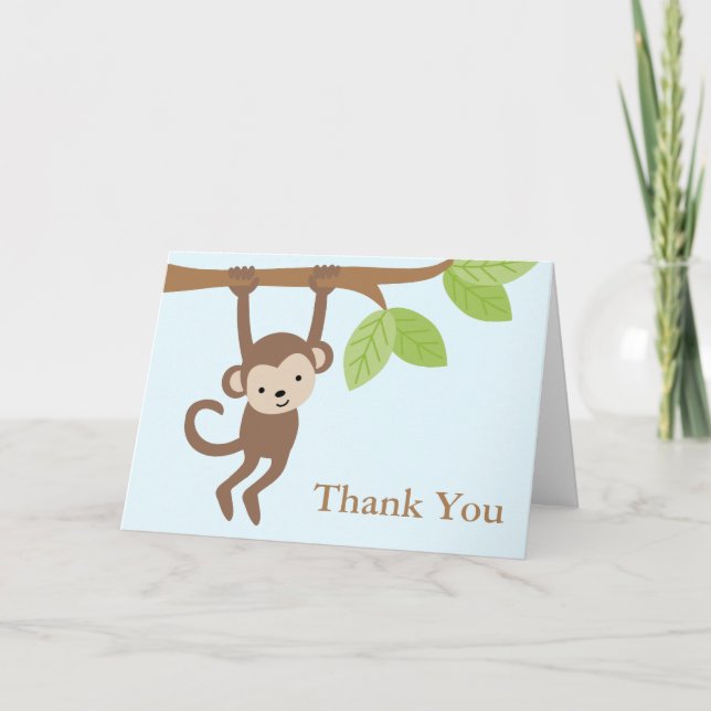 Cute Monkey Birthday Kort (Framsida)