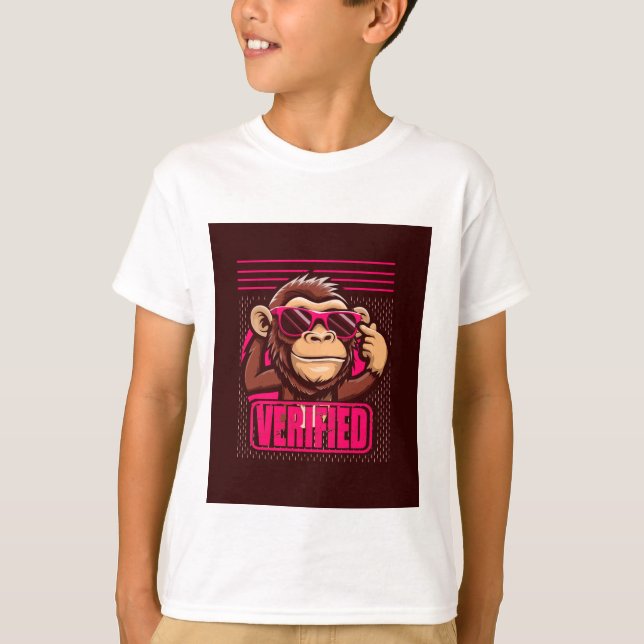cute monkey design t shirt (Framsida)