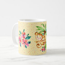Cute Monkey Flower och Confetti Kaffemugg