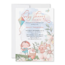 Cute Monkey Girl Kite Baby Shower Picnic