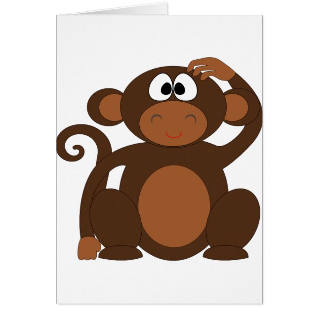 Cute Monkey Hälsningskort (Framsidan)