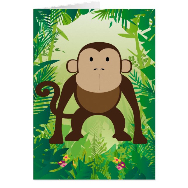 Cute Monkey Hälsningskort (Framsidan)