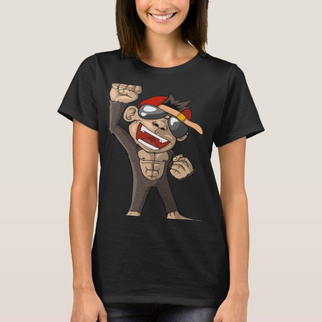 Cute Monkey hiss, först in i luft T Shirt (Framsida)