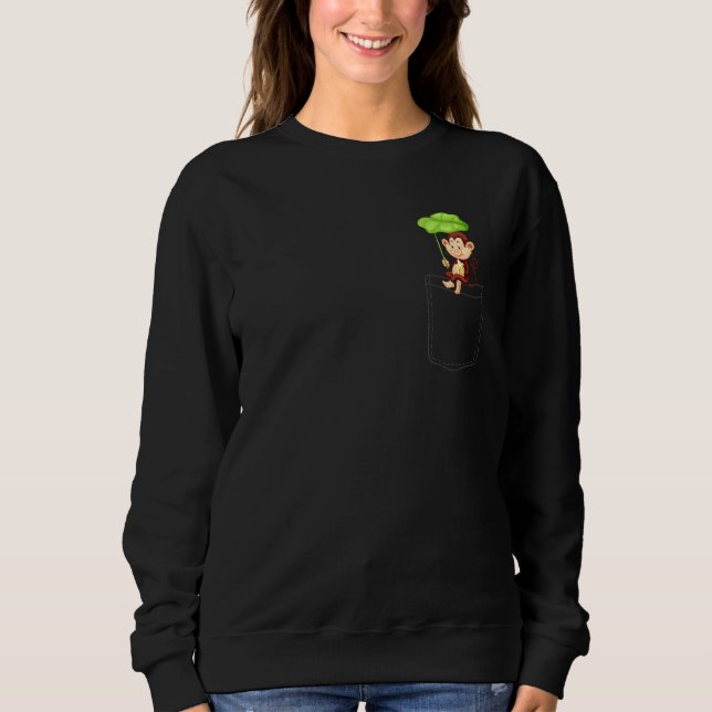 Cute Monkey i din fickapa T Shirt (Framsida)