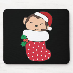 Cute Monkey i julklapp för jul Musmatta