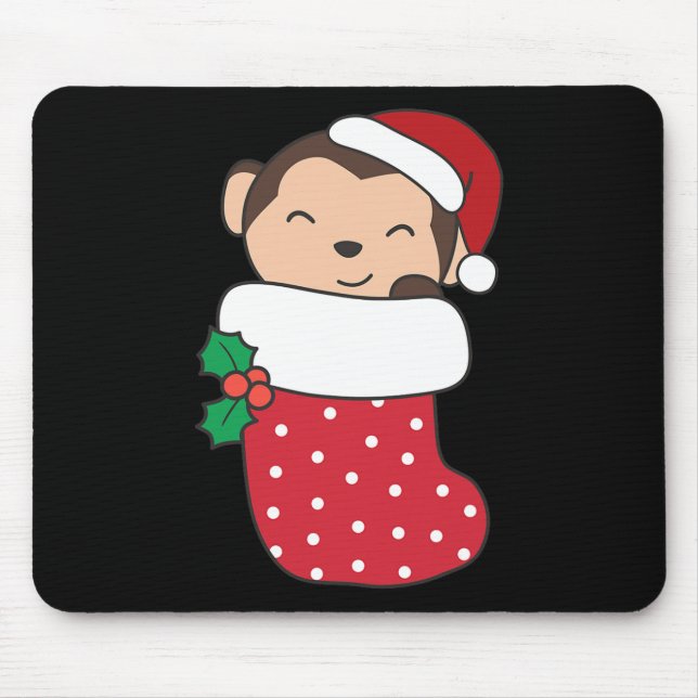 Cute Monkey i julklapp för jul Musmatta (Framsidan)