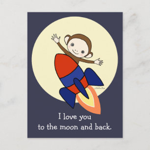 Cute Monkey I kärlek, du posterat Monkey på Rocket Vykort