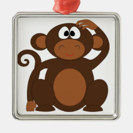 Cute Monkey Julgransprydnad Metall