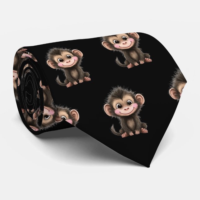 Cute Monkey Kawaii Neck Tie Slips (Rullad)