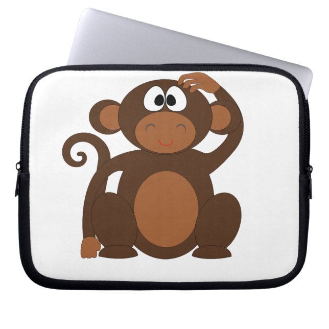 Cute Monkey Laptop Sleeve (Framsidan)