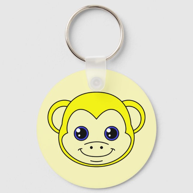 Cute Monkey Lemon Nyckelring (Framsida)