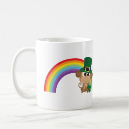 Cute Monkey Leprechaun Kaffemugg