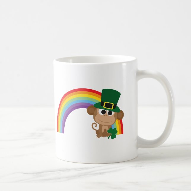 Cute Monkey Leprechaun Kaffemugg (Höger)