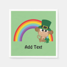 Cute Monkey Leprechaun Pappersservett