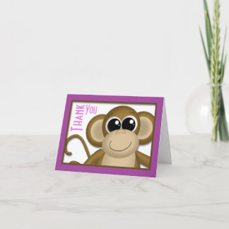 Cute Monkey Lila - tackkort