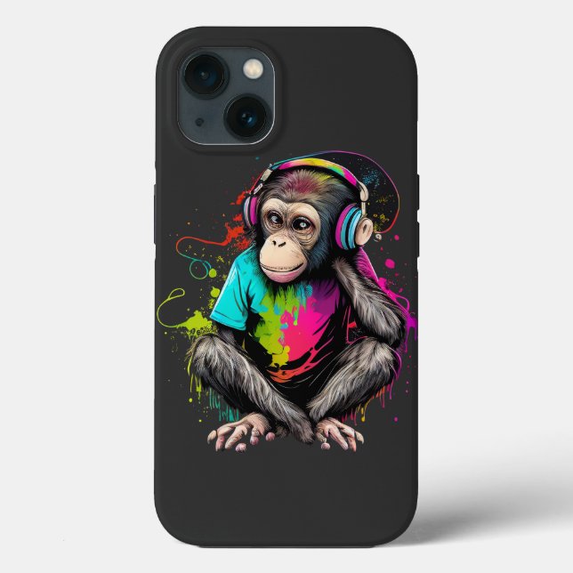 Cute Monkey Listening Music, Music Obssed Monkey (Baksida)