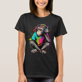 Cute Monkey Listening Music, Music Obssed Monkey T Shirt