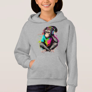 Cute Monkey Listening Music, Music Obssed Monkey T Shirt