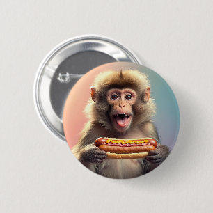 Cute Monkey med Hotdog Knapp