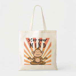 Cute Monkey Meditation Yoga Tote Bag Tygkasse