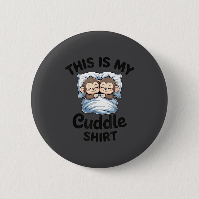 Cute Monkey Sleep Couple This Is My Cuddle  Knapp (Framsida)