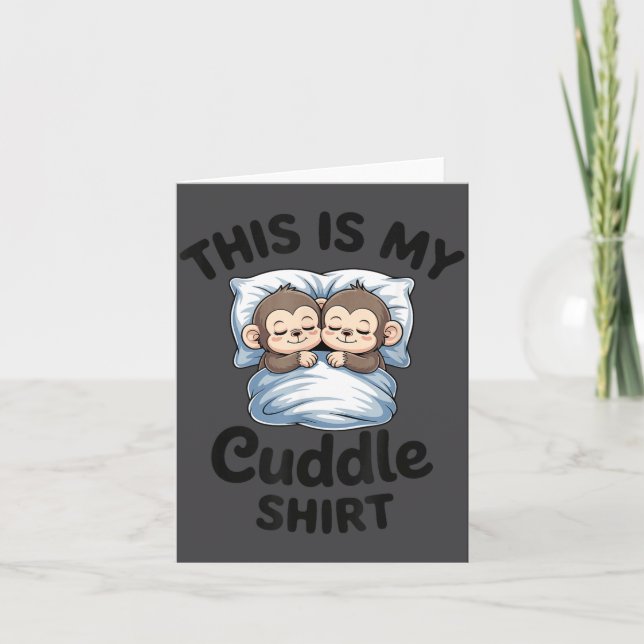 Cute Monkey Sleep Couple This Is My Cuddle  Kort (Framsida)